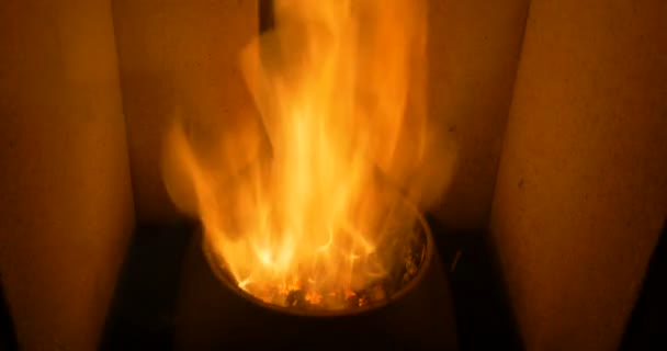 火以慢动作燃烧。 生态概念 — 图库视频影像