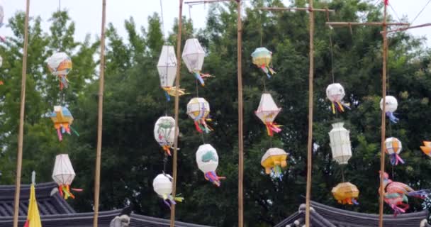 Korean colorful kites in suwon, — Αρχείο Βίντεο