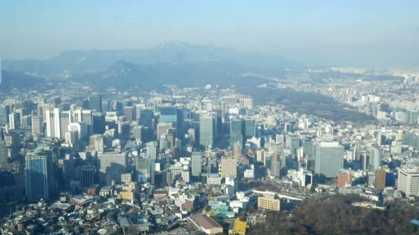 Timelaps Desde Ciudad Seúl Desde Torre Seúl Seúl Corea Abril — Vídeo de stock