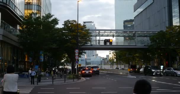 Verkeersbrug nabij Osaka treinstation - Osaka, Japan - augustus 2018 — Stockvideo