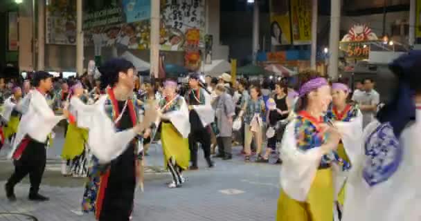 단체 춤 Kochi summer festival: yosakoi - Kochi, Japan - August 2018 — 비디오