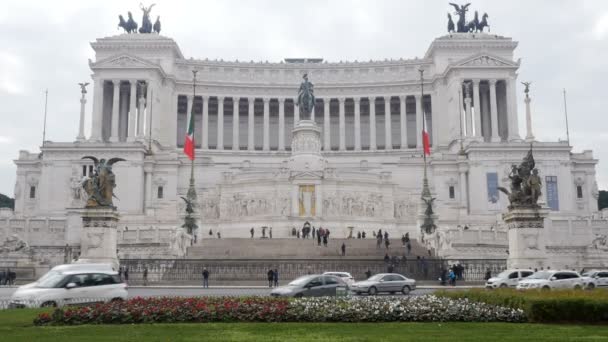 Piazza Venezia Rzym Styczeń 2018 — Wideo stockowe