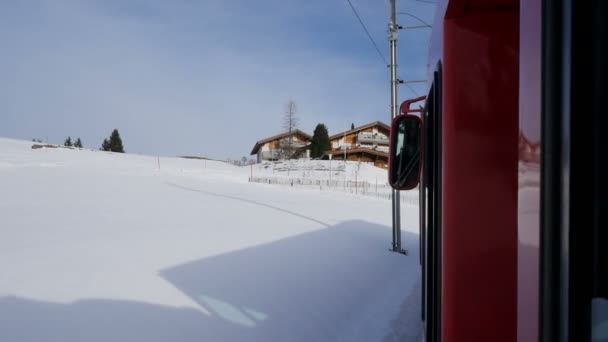 Uvnitř Lucerne Tradiční Vlak Cestě Sněhové Hory Čerstvý Venkovní Vánek — Stock video