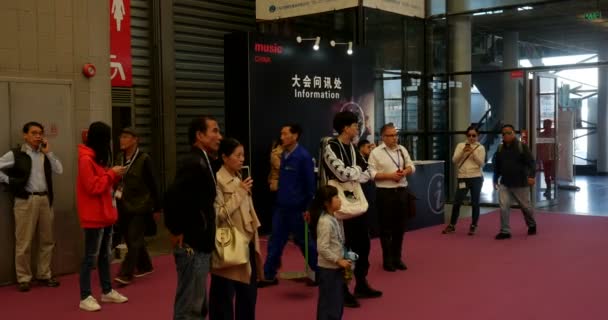Muziek China Shanghai Instrument Fair Strijksectie Shanghai China Oktober 2018 — Stockvideo