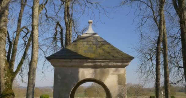 Pequena Construção Castelo Lude Chateau Lude Park Famoso Jardim Histórico — Vídeo de Stock