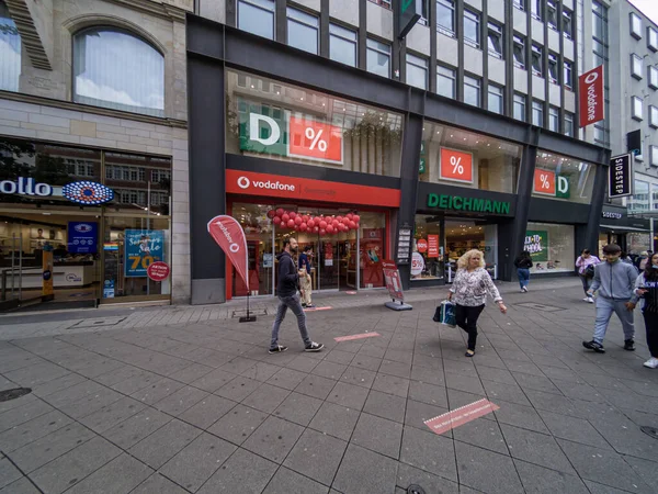 德国汉诺威的Vodaphone商店是德国著名的手机品牌 也是德国主要的手机运营商之一 图库图片