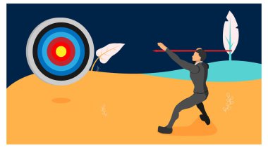 Çember hedefleri olan düzgün erkek karakter kıyafetleri. buraya odaklan