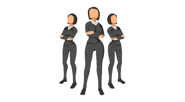 Flat character vector worker neat clothes. work team character t — Stock vektor