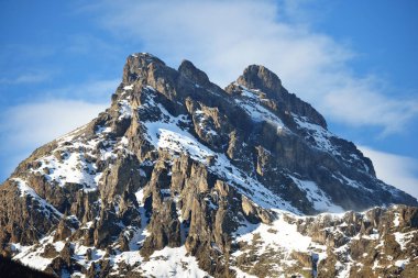 French Alps mountains against clear blue sky. Parc Ecrins clipart