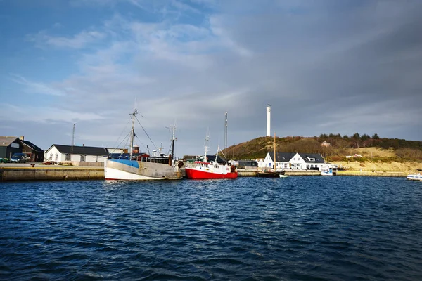 Rybářské Lodě Kotvící Přístavu Ostrova Anholt — Stock fotografie