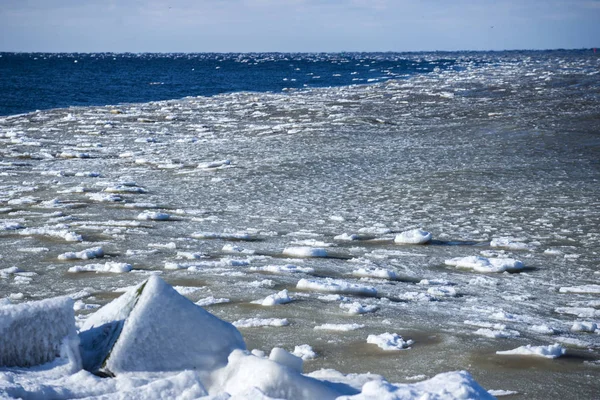 Fragmento Hielo Agua Del Mar Báltico Letonia —  Fotos de Stock