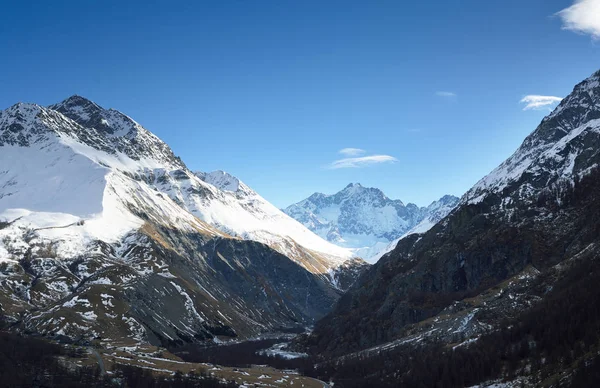 stock image French Alps mountains against clear blue sky. Parc Ecrins