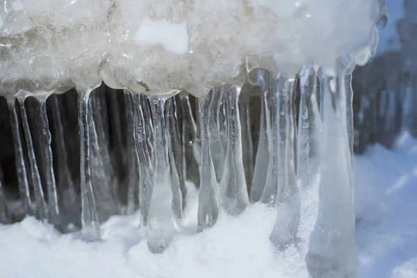 Frozwn Water Natural Ice Fragments Latvia — Stock Photo, Image