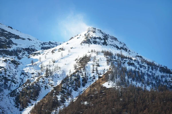 French Alps mountains against clear blue sky. Parc Ecrins