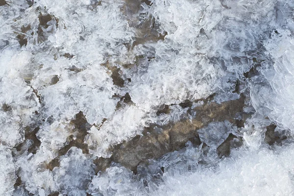 Närbild Naturliga Snöflingor Lettland — Stockfoto