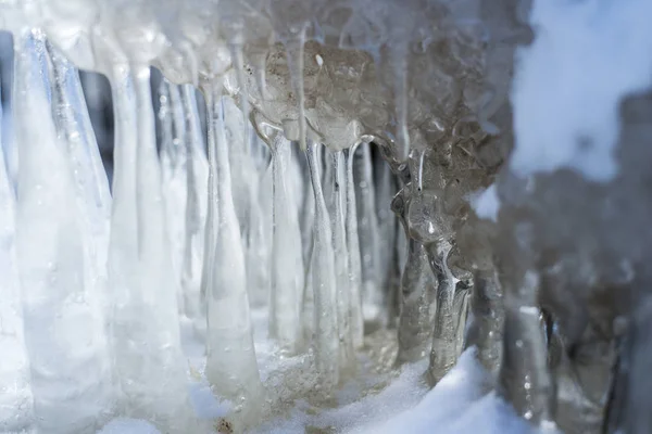 Ледяная Вода Природные Фрагменты Льда Латвия — стоковое фото