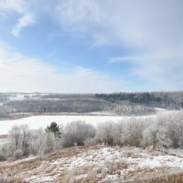 Zasněžených Zimní Krajina Izborsk Údolí Rusko — Stock fotografie
