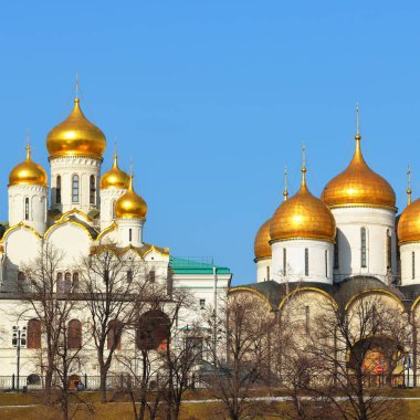 Görünüm Dormition Katedrali ve duyuru Katedrali, Moskova 