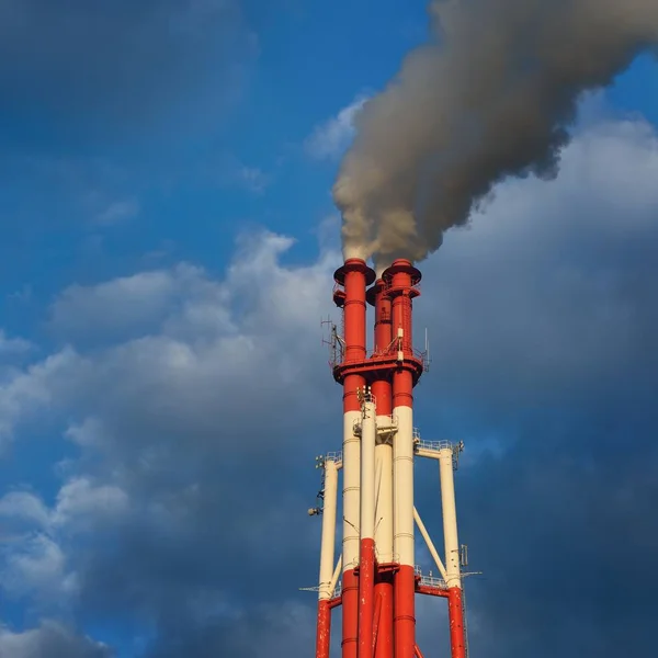 Industrial Plant Factory Pipes Blue Sky — Stock Photo, Image