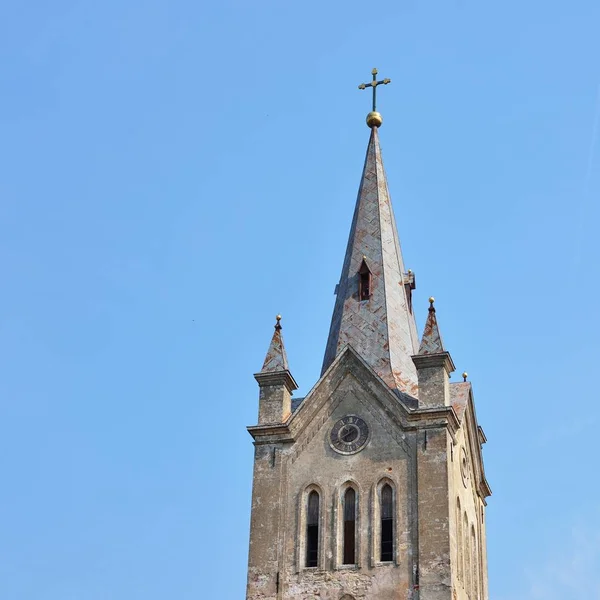 Toren Van Gotische Kathedraal Met Sky Achtergrond — Stockfoto