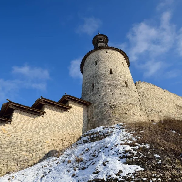 Ιστορικά Pskov Πόλη Φρούριο Κρεμλίνο Χειμώνα — Φωτογραφία Αρχείου