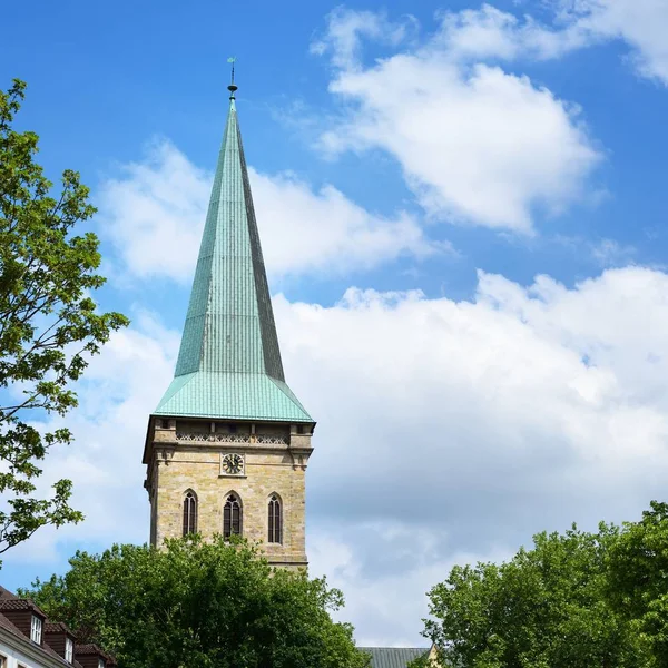 Blick Auf Den Turm Der Katharinen Kirche Osnabruck — Stockfoto