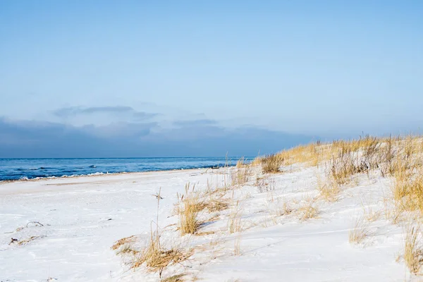 Uma Vista Mar Báltico Frio Dia Inverno Claro Letónia — Fotografia de Stock