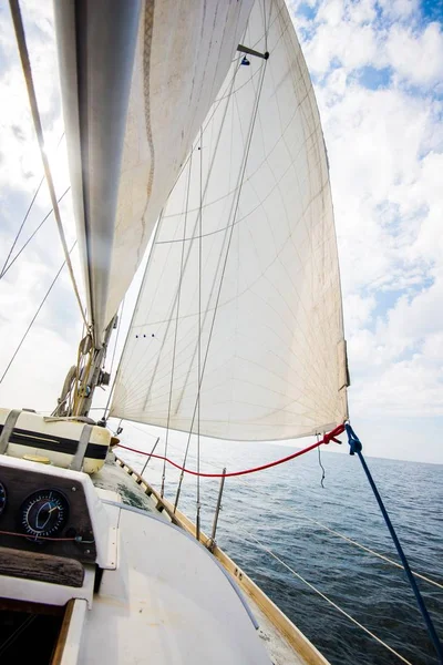 Puur Ochtend Licht Oostzee Uitzicht Vanaf Het Dek Van Zeilboot — Stockfoto