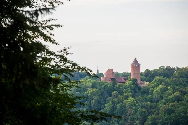 Widok Zamek Turaida Słoneczny Dzień Sigulda Łotwa — Zdjęcie stockowe
