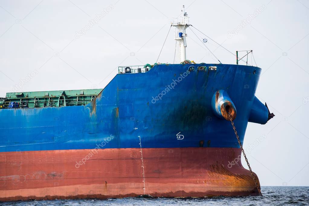 Cargo ship close-up, Baltic sea, Latvia