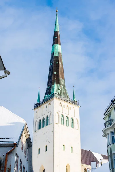 Invierno Ciudad Vieja Tallin Estonia Claro Día Soleado Primer Plano — Foto de Stock
