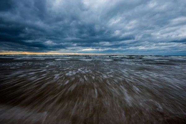 Stormy Weather View Baltic Sea Seacoast Cloudy Autumn Day Latvia — Stock Photo, Image