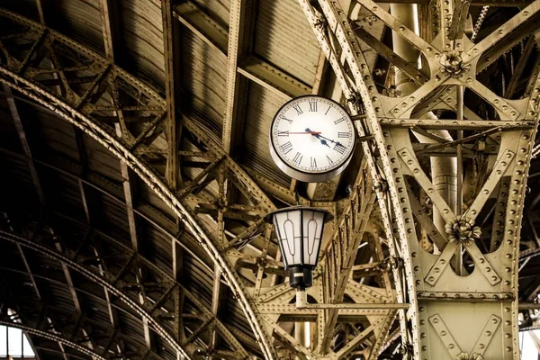 Primer Plano Del Reloj Estación Tren Vitebsky San Petersburgo —  Fotos de Stock