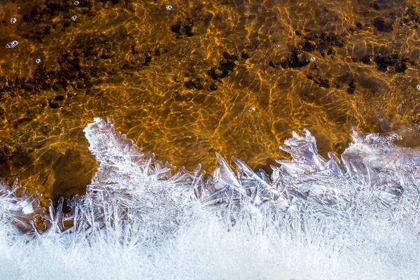 Colorful Stones Frozen Water Sea Latvia — Stock Photo, Image