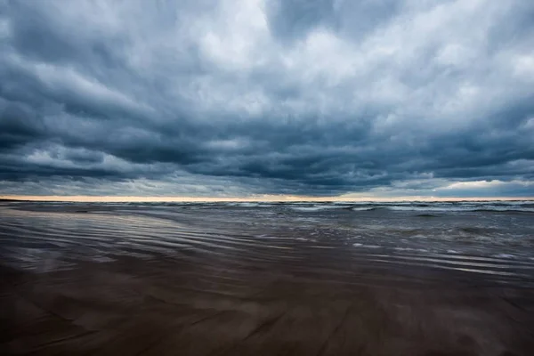 Stormy Weather View Baltic Sea Seacoast Cloudy Autumn Day Latvia — Stock Photo, Image