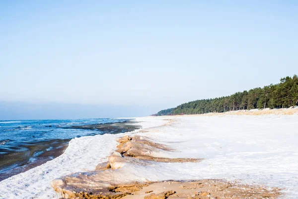 View Cold Baltic Sea Clear Winter Day Latvia — Stock Photo, Image