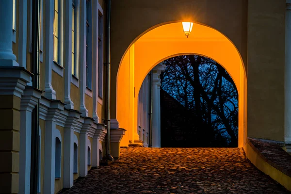 Parkta Manor Yakın Çekim Açık Sonbahar Akşamı Estonya — Stok fotoğraf