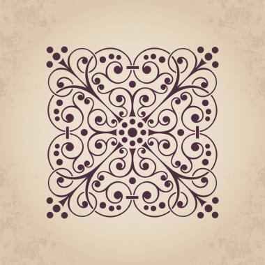 Vintage tarzı tasarım için dekoratif kaligrafi süs ögesi