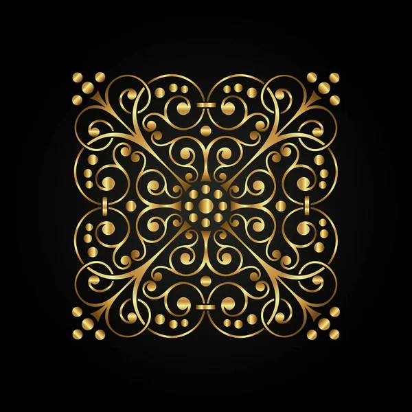 Elemento Ornamental Caligráfico Decorativo Lujo Dorado Para Diseño Estilo Vintage — Vector de stock