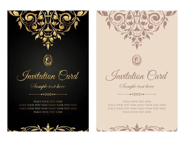 Exclusive Invitation Card Template Design Vintage Style — Stock Vector