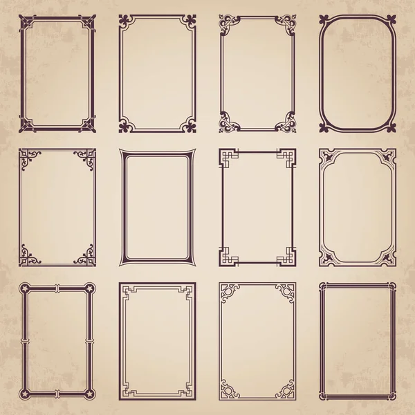 Decorative Calligraphic Frames Retro Style — Stock Vector