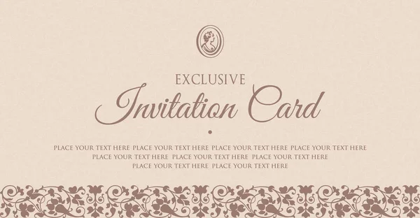 Exclusive invitation card template in vintage style — Stock Vector