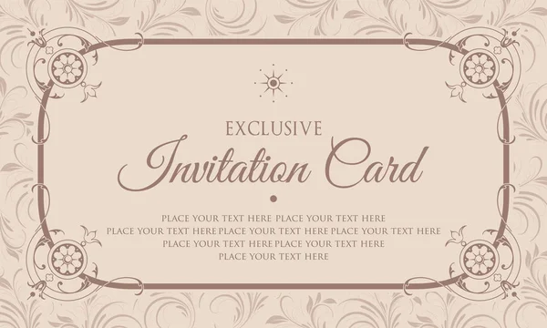 Invitation card design in vintage style — Stock Vector