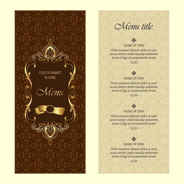 Restaurant menu template in vintage style - vector design Royalty Free Stock Illustrations