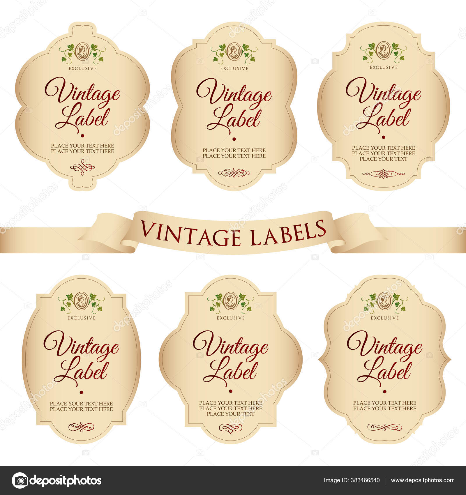antydning godt slack Vector Set Labels Vintage Style Stock Vector by ©bluepencil 383466540