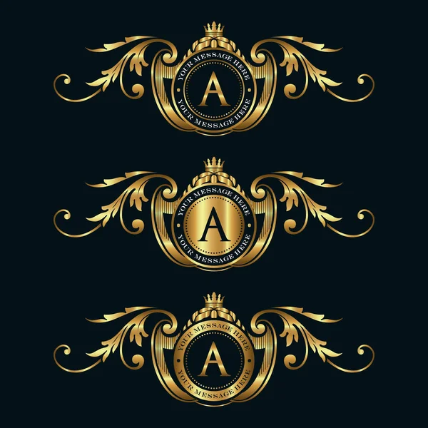 Luxe Kalligrafische Gouden Monogrammen Logo Vintage Stijl Vectorbeelden