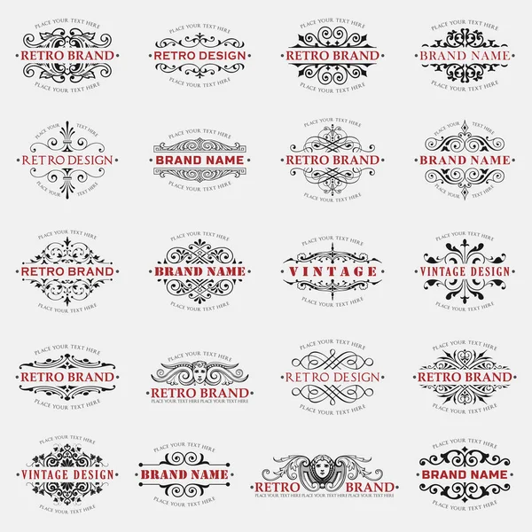 Ampia Collezione Modelli Logo Calligrafico Decorativo Design — Vettoriale Stock