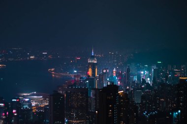 Victoria Tepesi 'ndeki Hong Kong' un güzel manzarası 