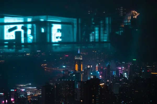 Дивовижний Вид Гонконг Вершині Вікторія — стокове фото