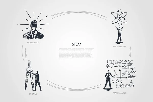 幹、技術、工学、数学、科学概念ベクトル — ストックベクタ